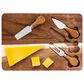 Totally Bamboo 4-Piece Serving Board with Built-In Cheese Tools in Dark Brown, , large