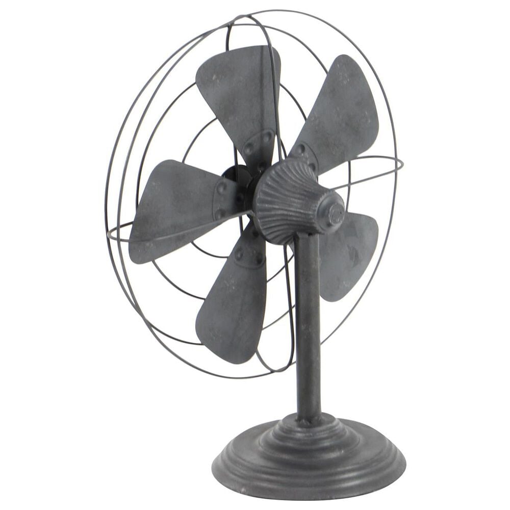 Maple and Jade Metal Fan Decorative Sculpture in Weathered Black, , large