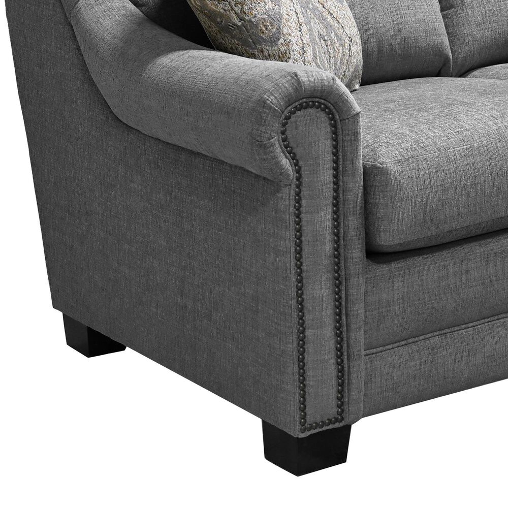 England Furniture Dawson Stationary Loveseat in Remedy Metal, , large
