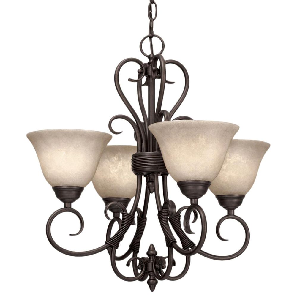 Golden Lighting Homestead 4-Light Mini Chandelier in Rubbed Bronze, , large
