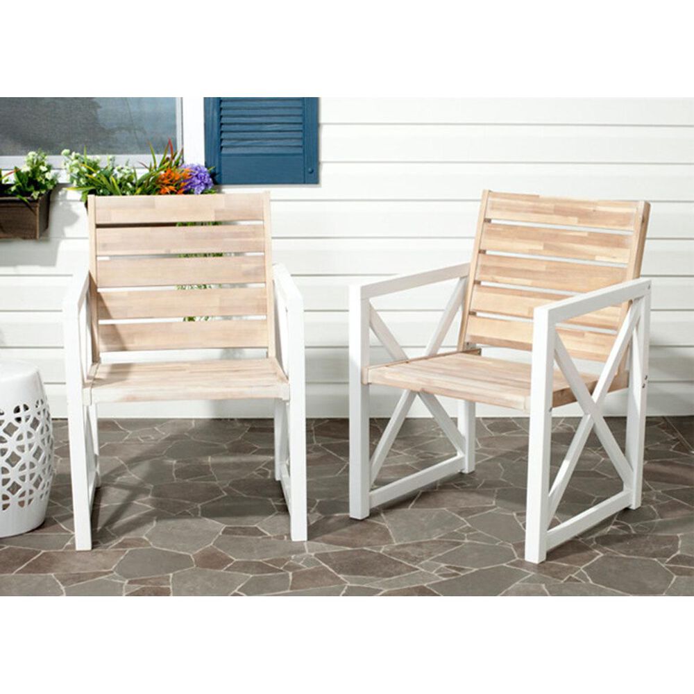 Safavieh Irina Arm Chair in Oak - Set of 2, , large
