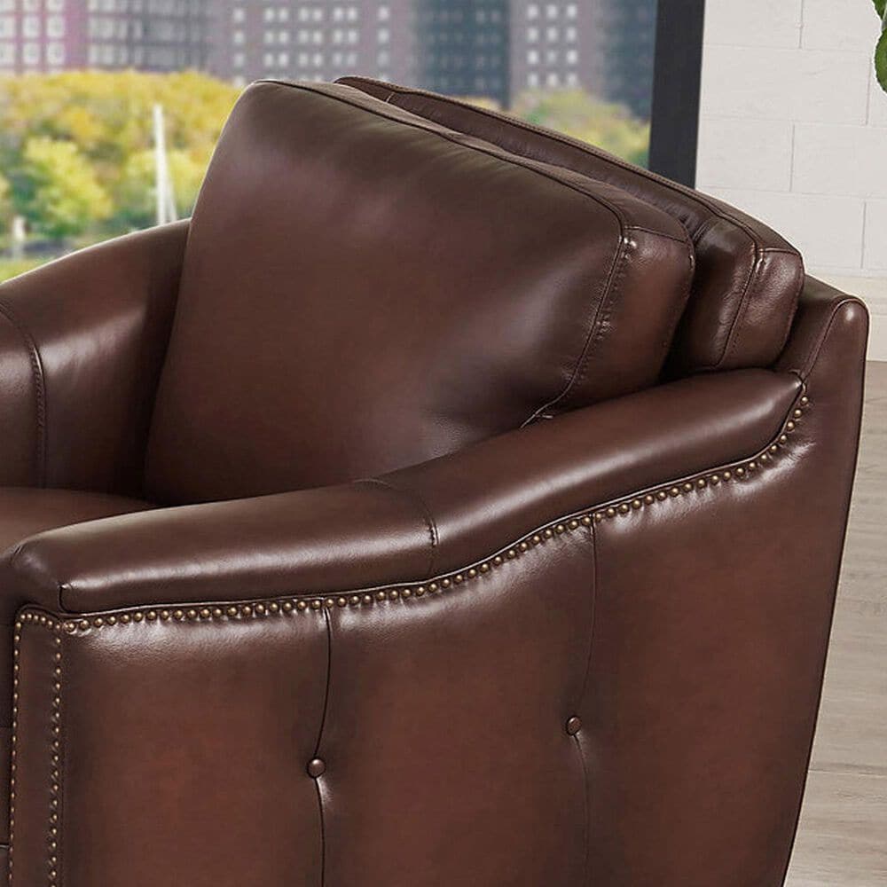 Hydeline Belfast Leather Accent Chair in Caramel Brown (Set of 2), , large