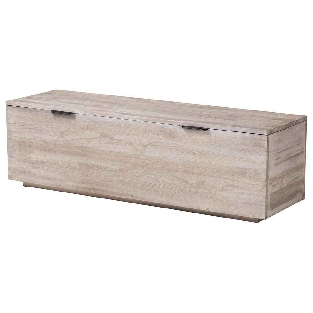 Baxton Studio Alvaro Storage Trunk with Hinged Lid in White Wash, , large