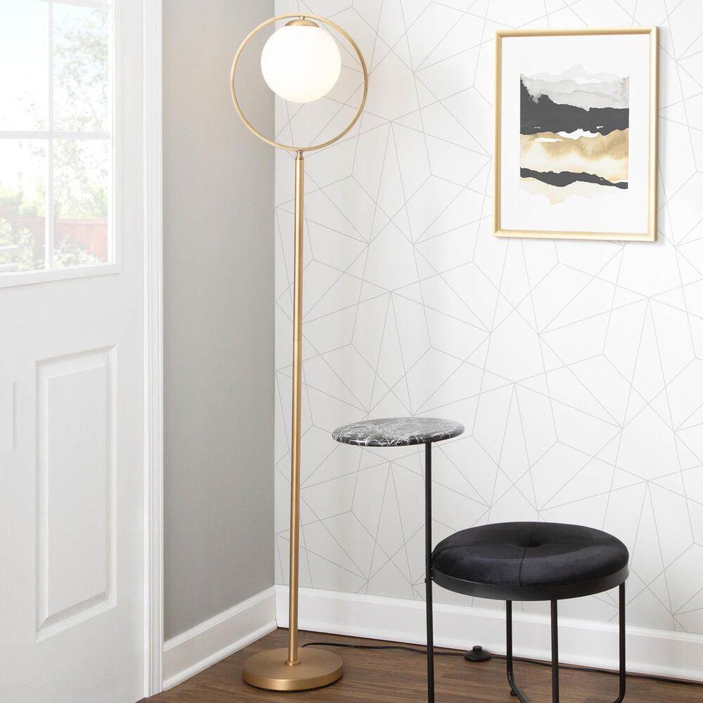 Grandview Gallery Moon Floor Lamp in Gold, , large