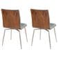 Lumisource Mason Contemporary Dining/accent Chair with Swivel in Stainless Steel, Walnut Wood, and Green Fabric - Set of 2, , large