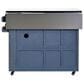 Hearth and Haven Outdoor Kitchen Island Cart with Extendable Stainless Steel Top and Adjustable Shelf in Gray, , large