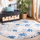 Safavieh Cabana CBN800F 6"7" Round Grey and Blue Indoor/Outdoor Area Performance Rug, , large
