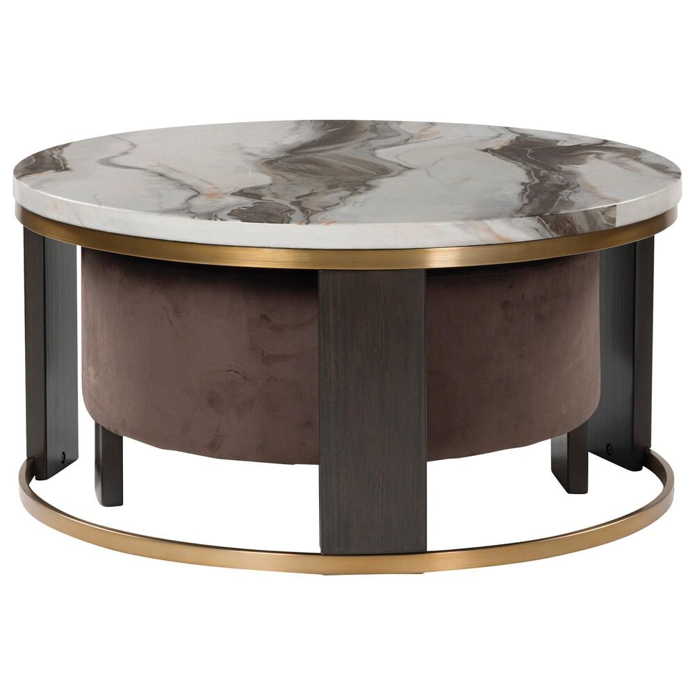 Ashley Jazmore 2-Piece Nesting Cocktail Table Set in Brown and Brass, , large