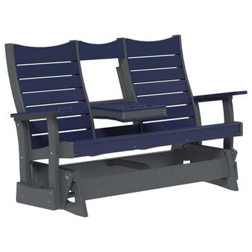 Amish Orchard 5" Contour Back Patio Glider in Patriot Blue and Slate, , large