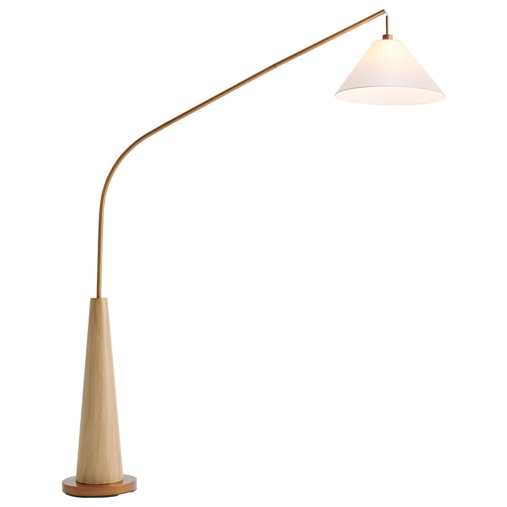 Lite Source Flann Arch Floor Lamp in Antique Brass and Natural, , large