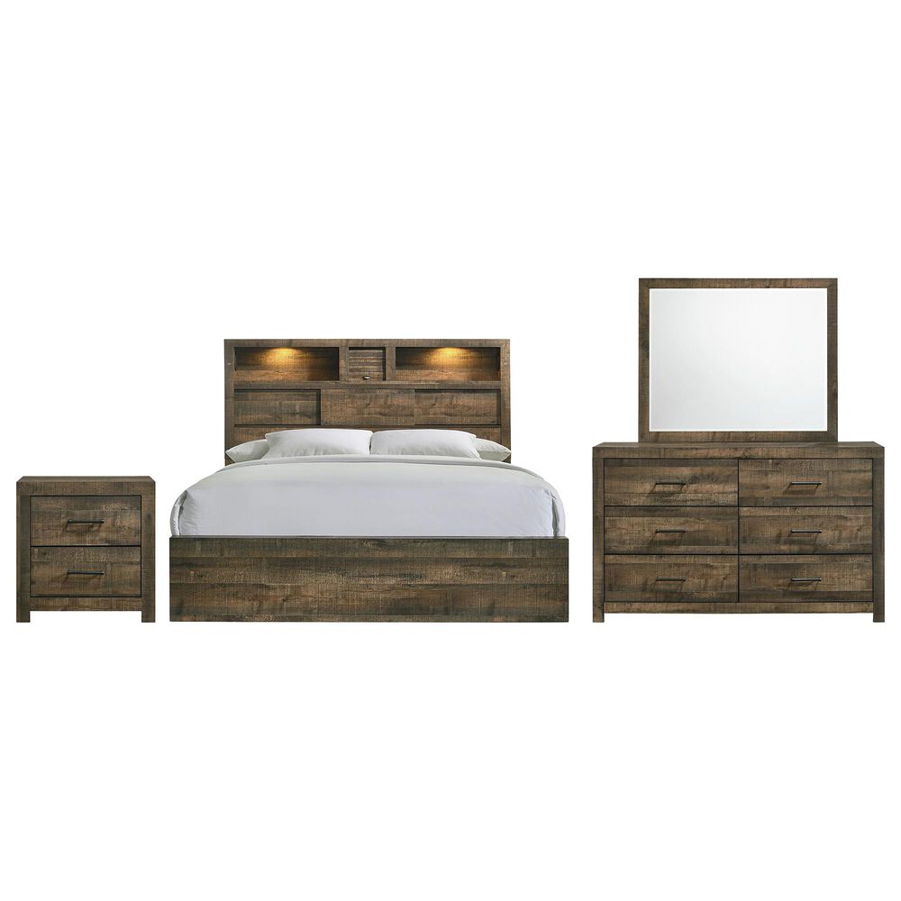 Mayberry Hill Bailey 4-Piece Full Bedroom Set in Warm Walnut, , large