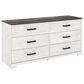 Ashley Shawburn 6-Drawer Dresser in Whitewash and Charcoal Gray, , large