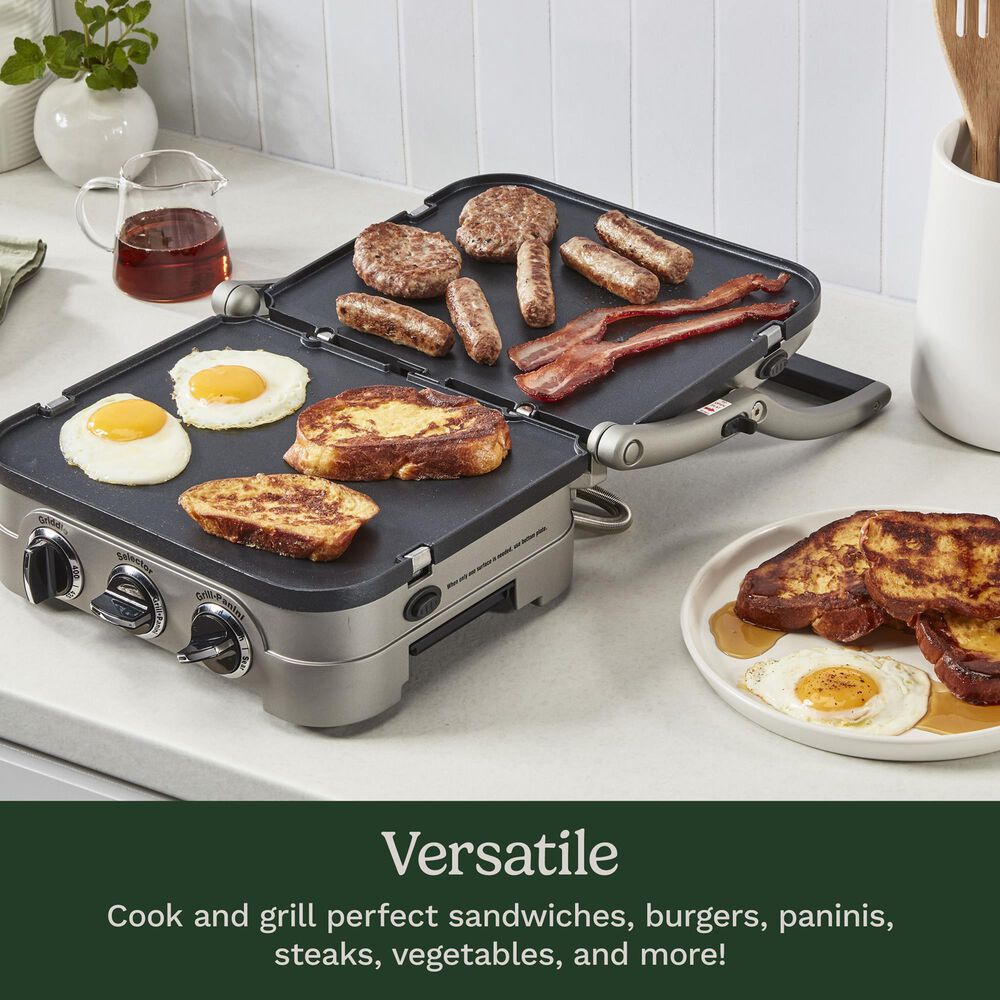 Cuisinart Griddler Indoor Grill with Griddle and Panini Press in Stainless Steel, , large
