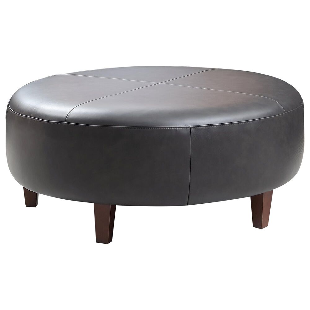 Italiano Furniture Brent Ottoman in Charcoal Leather, , large