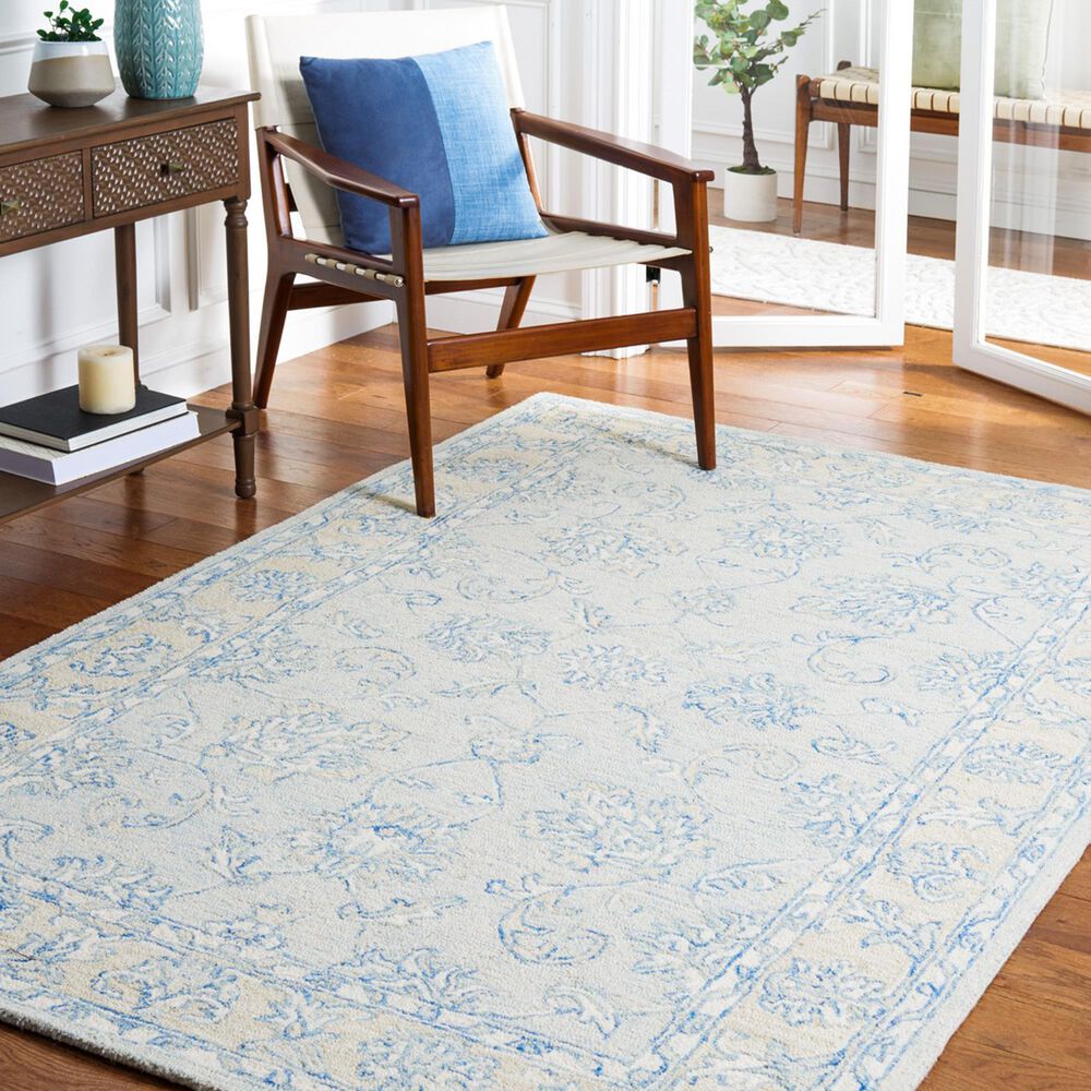Safavieh Micro-Loop 6&#39; x 9&#39; Blue and Beige Area Rug, , large