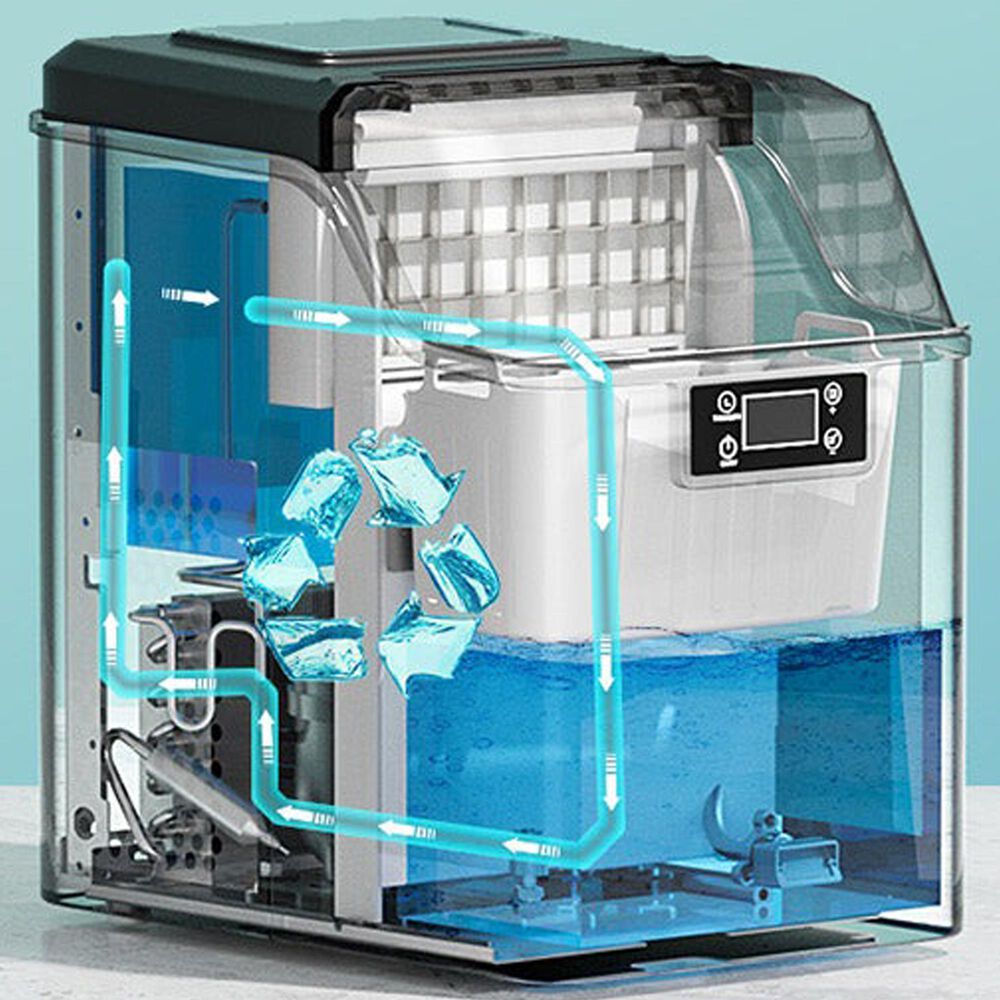 Euhomy 45 Lbs Portable Cube Ice Maker in Silver, , large