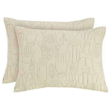 Peking Handicraft Hamsa Standard Sham in Natural (Set of 2), , large