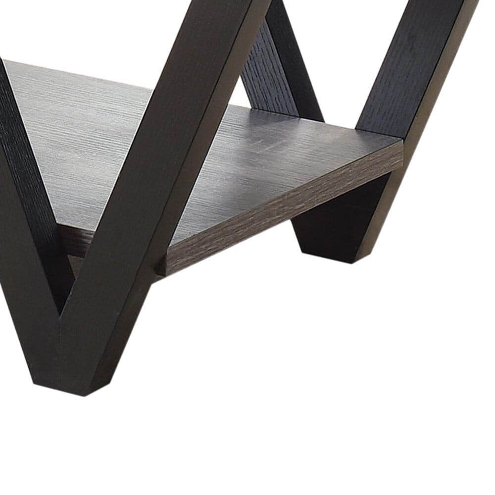 Pacific Landing Higgins V-Shaped Coffee Table in Black and Antique Grey, , large
