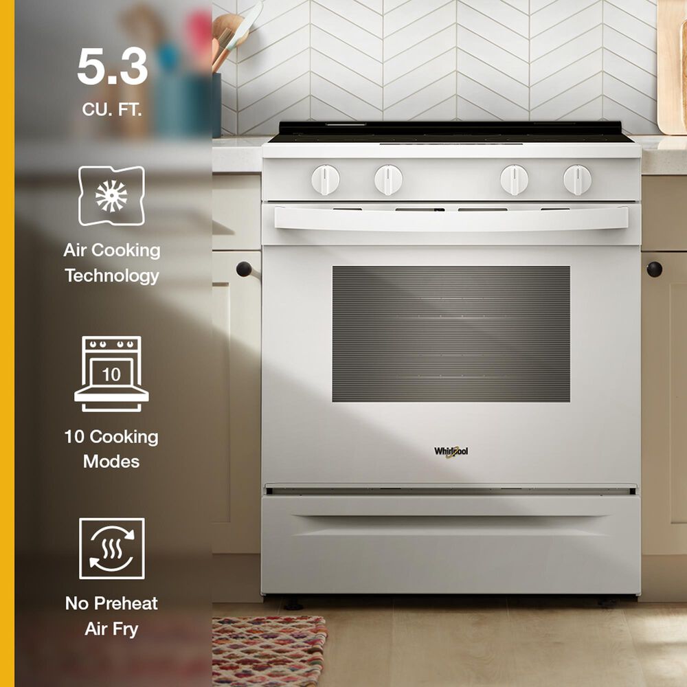Whirlpool 30" Electric Smart Range in White, , large