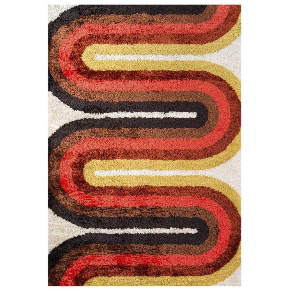 Novogratz Retro RET-2 7"6" x 9"6" Red Area Rug, , large