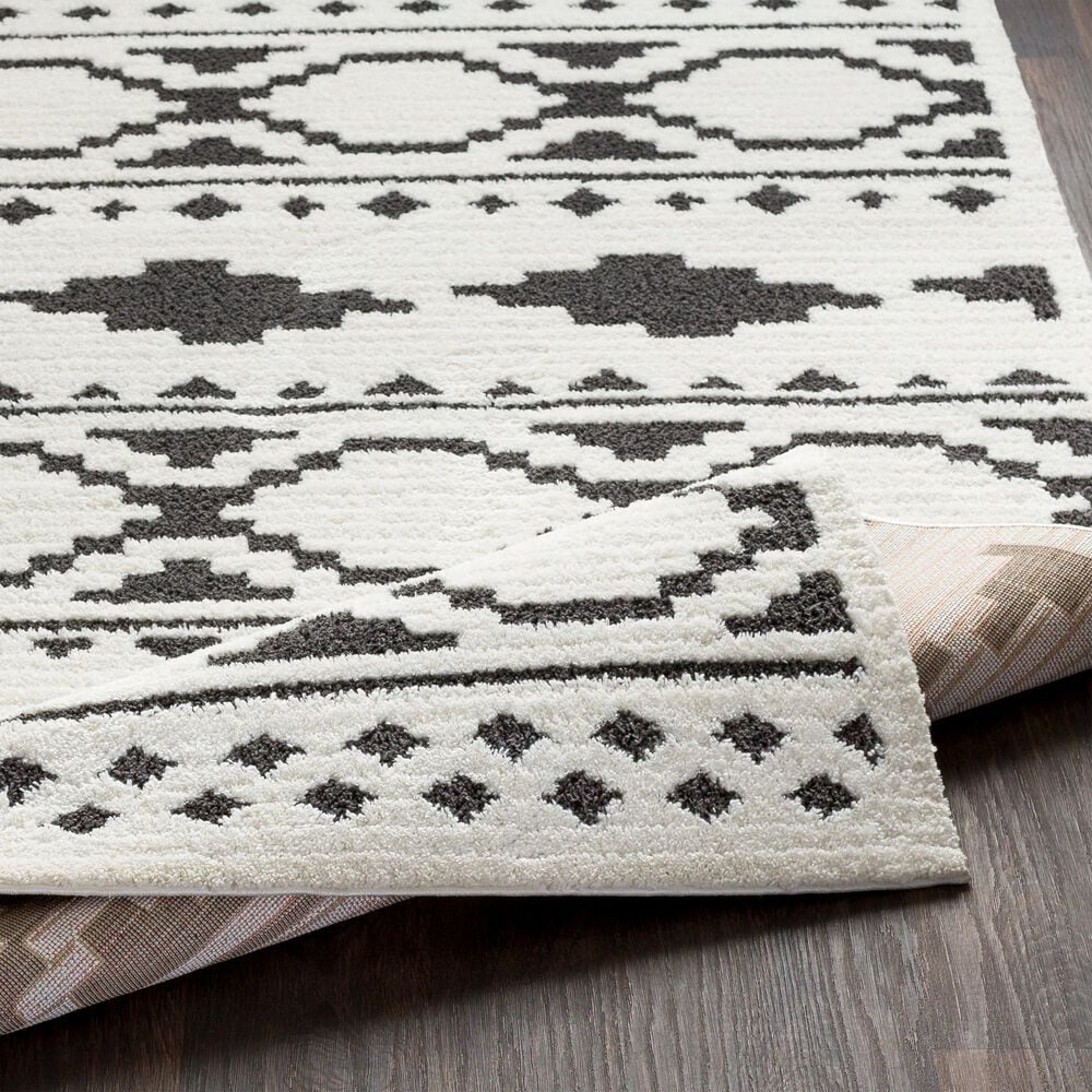 Surya Moroccan Shag MCS-2305  7&#39;10&quot; x 10&#39;3&quot; Black and White Area Rug, , large