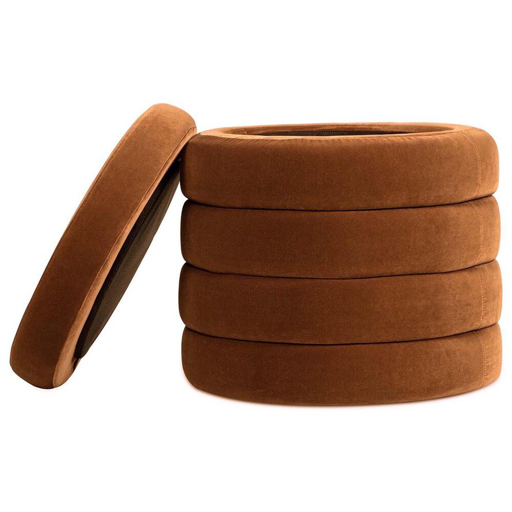 Jennifer Taylor Home Fuji Storage Ottoman in Burnt Orange, , large