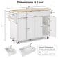 HOMLUX 56" Kitchen Island with Drop Leaf in White, , large
