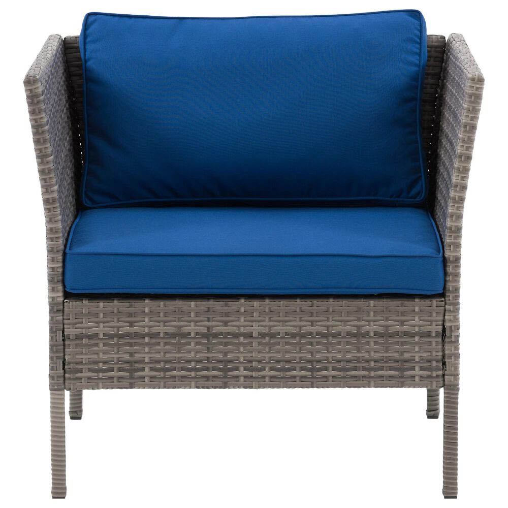 CorLiving Parksville 8-Piece Patio Sectional Set in Blended Grey/Oxford Blue, , large
