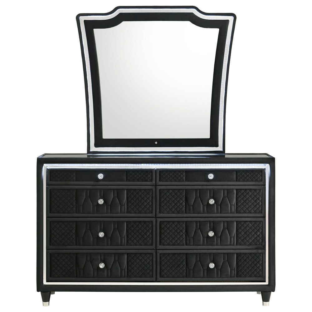 Pacific Landing Lorient Glam Dresser and Mirror in Black, , large