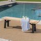 Hearth and Haven Patio Bench with Slat Panel Design in Grey and Natural, , large