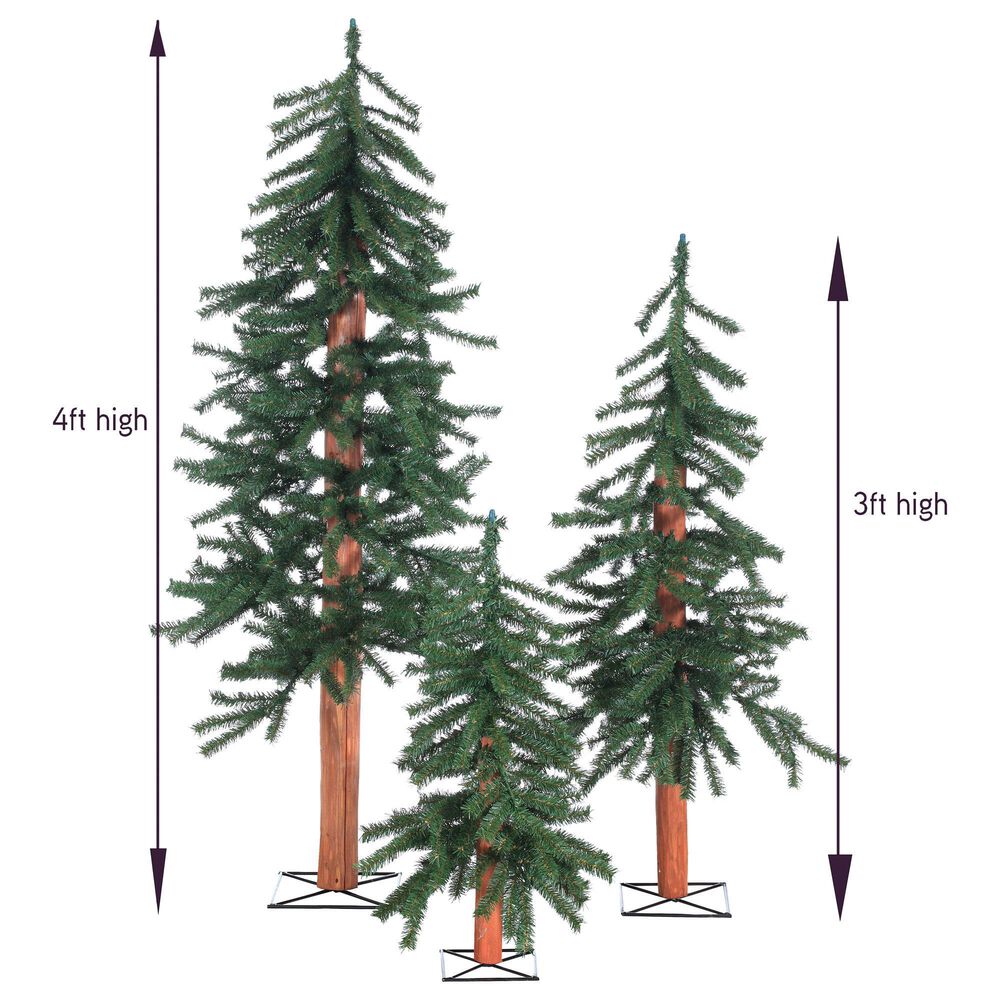 The Gerson Company 3-Piece 2&#39;, 3&#39;, 4&#39; Un-Lit Artificial Christmas Tree Set in Green, , large