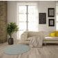 Nourison Courtyard Ivory and Aqua 4" Round Indoor/Outdoor Area Rug, , large
