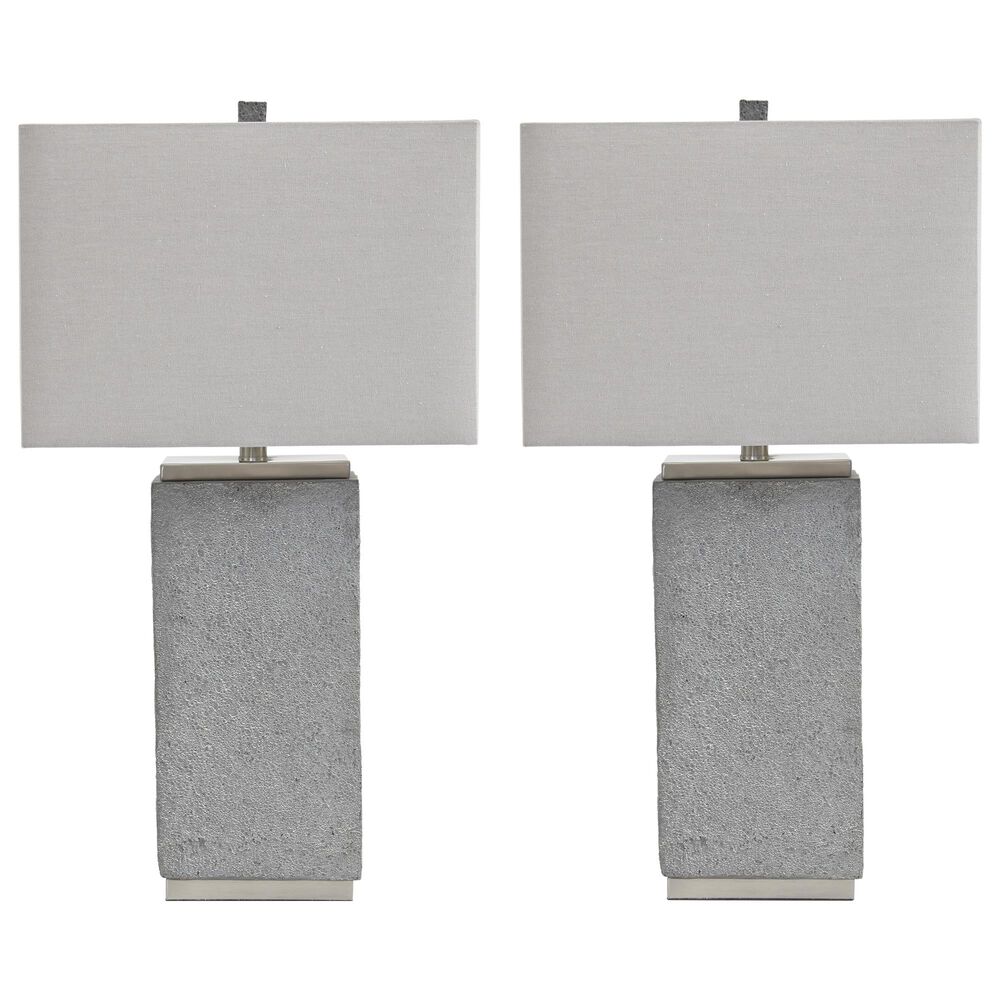 Ashley Amergin Poly Table Lamp In Grain (Set Of 2), , large