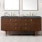 James Martin Vanities Amberly 72" Double Bathroom Vanity in Mid-Century Walnut with 3 cm Parisien Bleu Quartz Top and Rectangular Sinks, , large