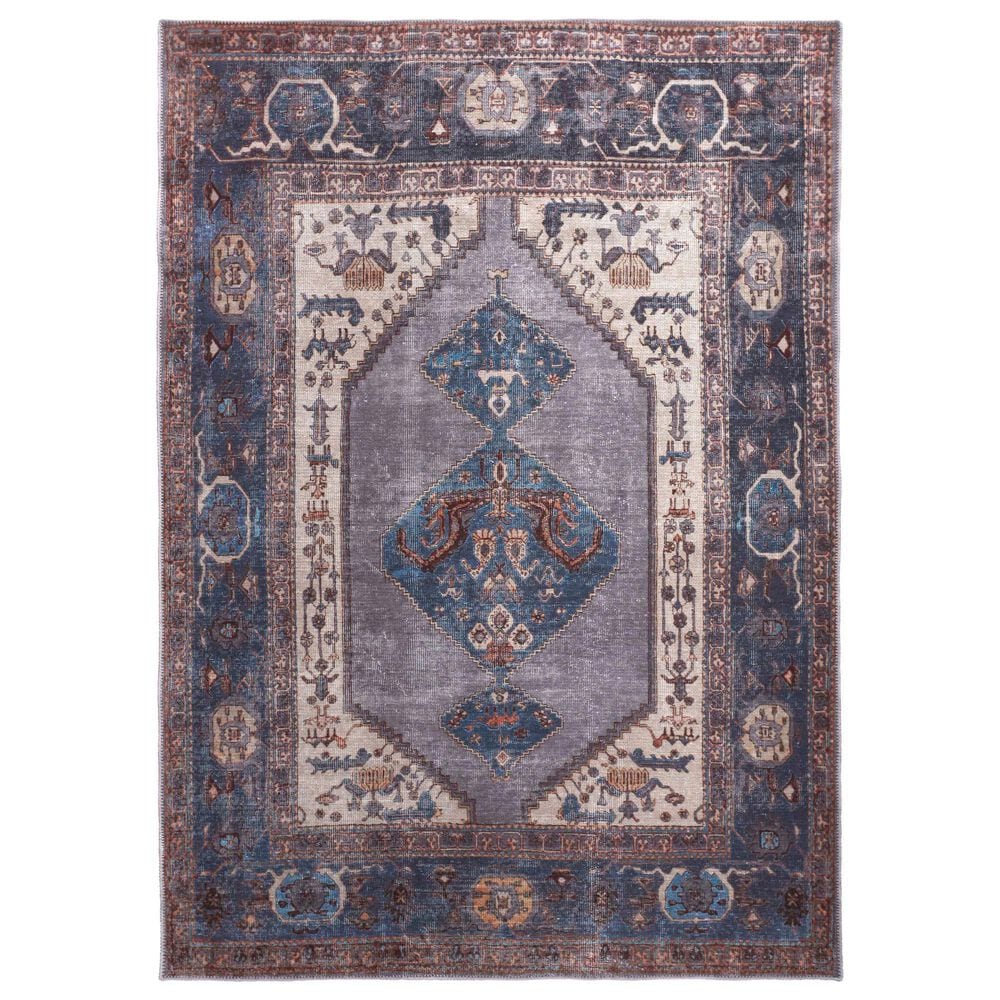 Feizy Percy 7"10" x 9"10" Blue and Gray Area Rug, , large