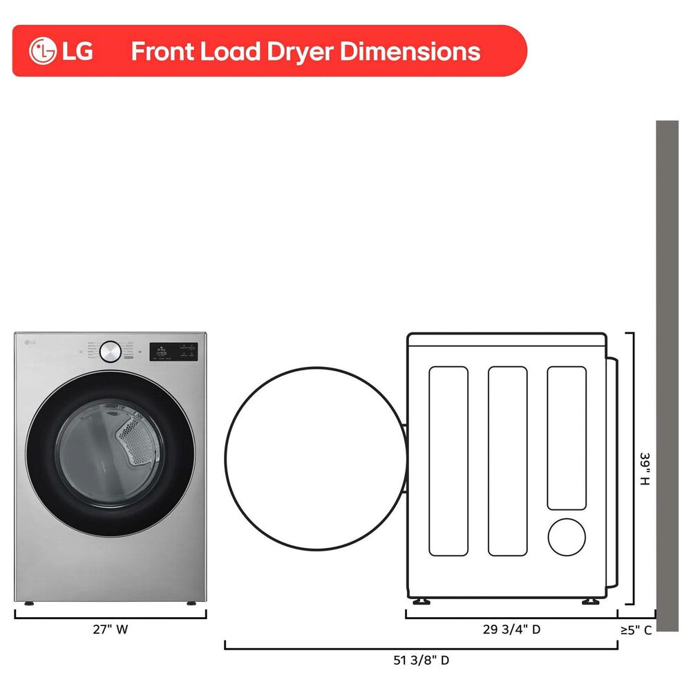 LG 5 Cu. Ft. Smart Front Load Washer and 7.4 Cu. Ft. Gas Dryer Laundry Pair in Graphite Steel, , large