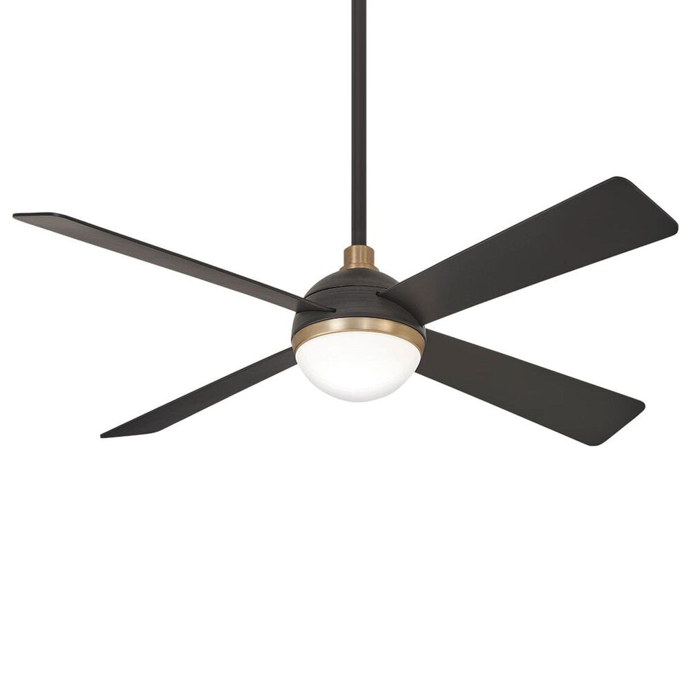 Minka-Aire Orb 54" Ceiling Fan with LED Light in Brushed Carbon and Soft Brass, , large