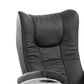 Stressless Wing Large Chair and Ottoman in Paloma Black with Signature Base, , large