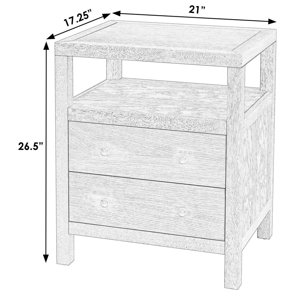 Butler Specialty Company Nora 2 Drawer Nightstand with Open Shelf in Coffee Brown, , large