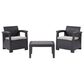CorLiving Lake Front 3-Piece Patio Chat Set in Black/Gray, , large
