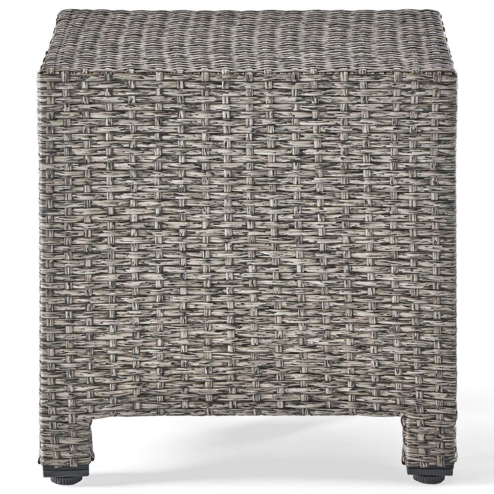 Hearth and Haven Puerta Outdoor Cube Wicker Side Table with Iron Frame in Black, , large