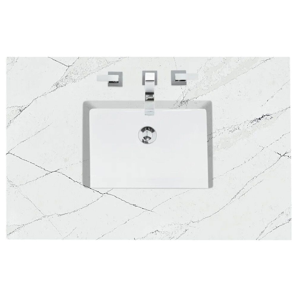 James Martin Vanities Brittany 36&quot; Single Bathroom Vanity in Urban Gray with 3 cm Ethereal Noctis Quartz Top and Rectangle Sink, , large