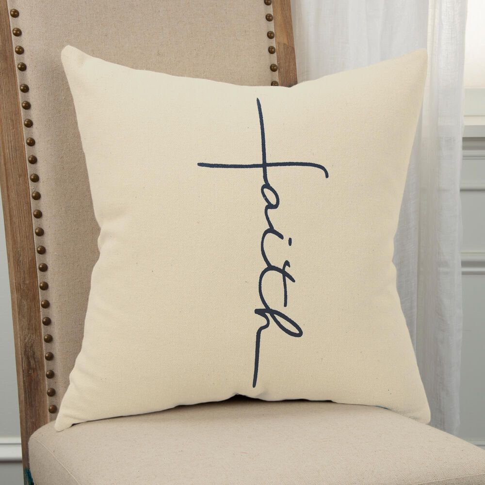 Rizzy Home Sentiment 20" Pillow Cover in Natural, , large