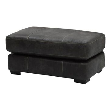 Catnapper Casual Gray Bonded Leather Ottoman, , large