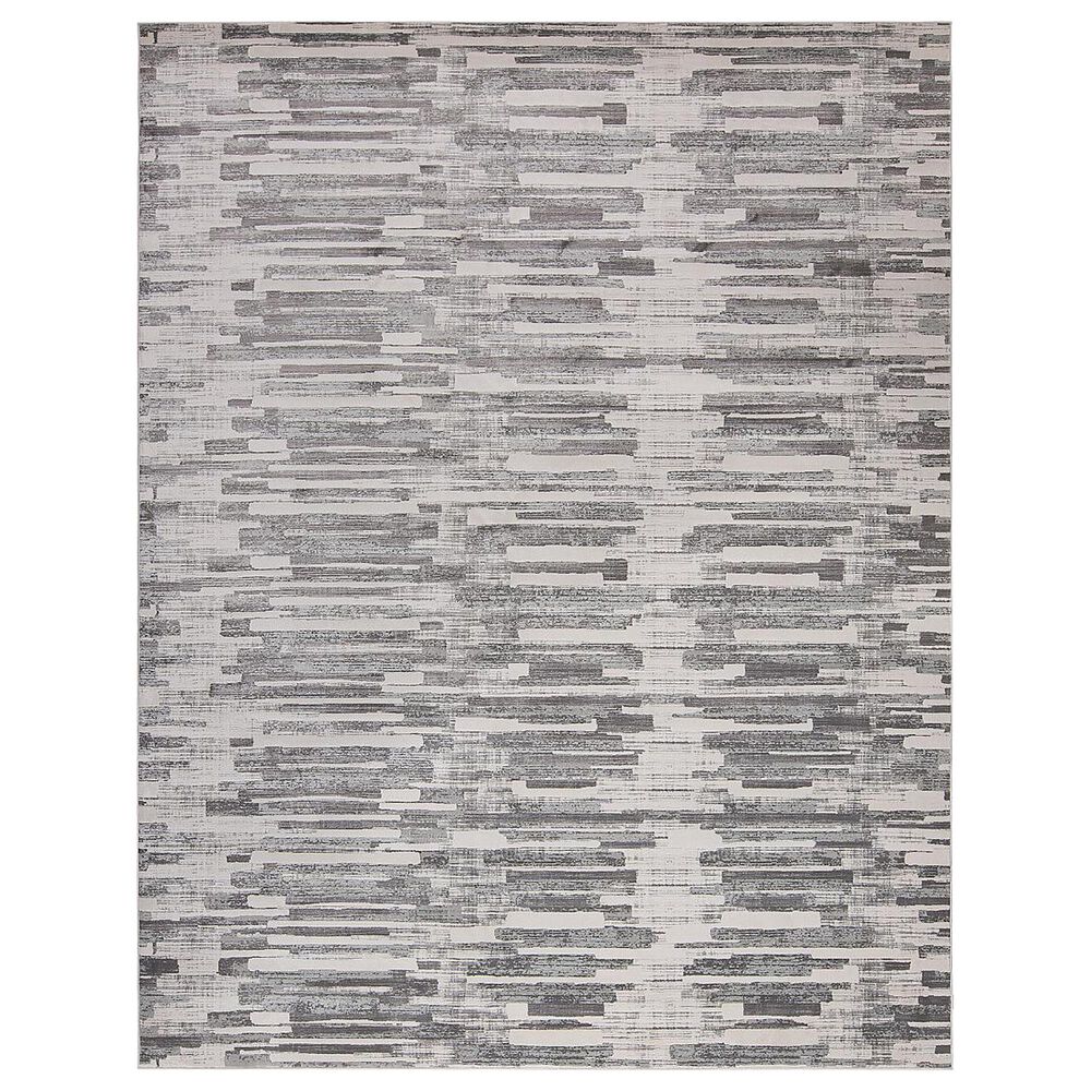Harounian Rugs Sunbrella S10-15D 9' x 12' White and Grey Area Rug, , large