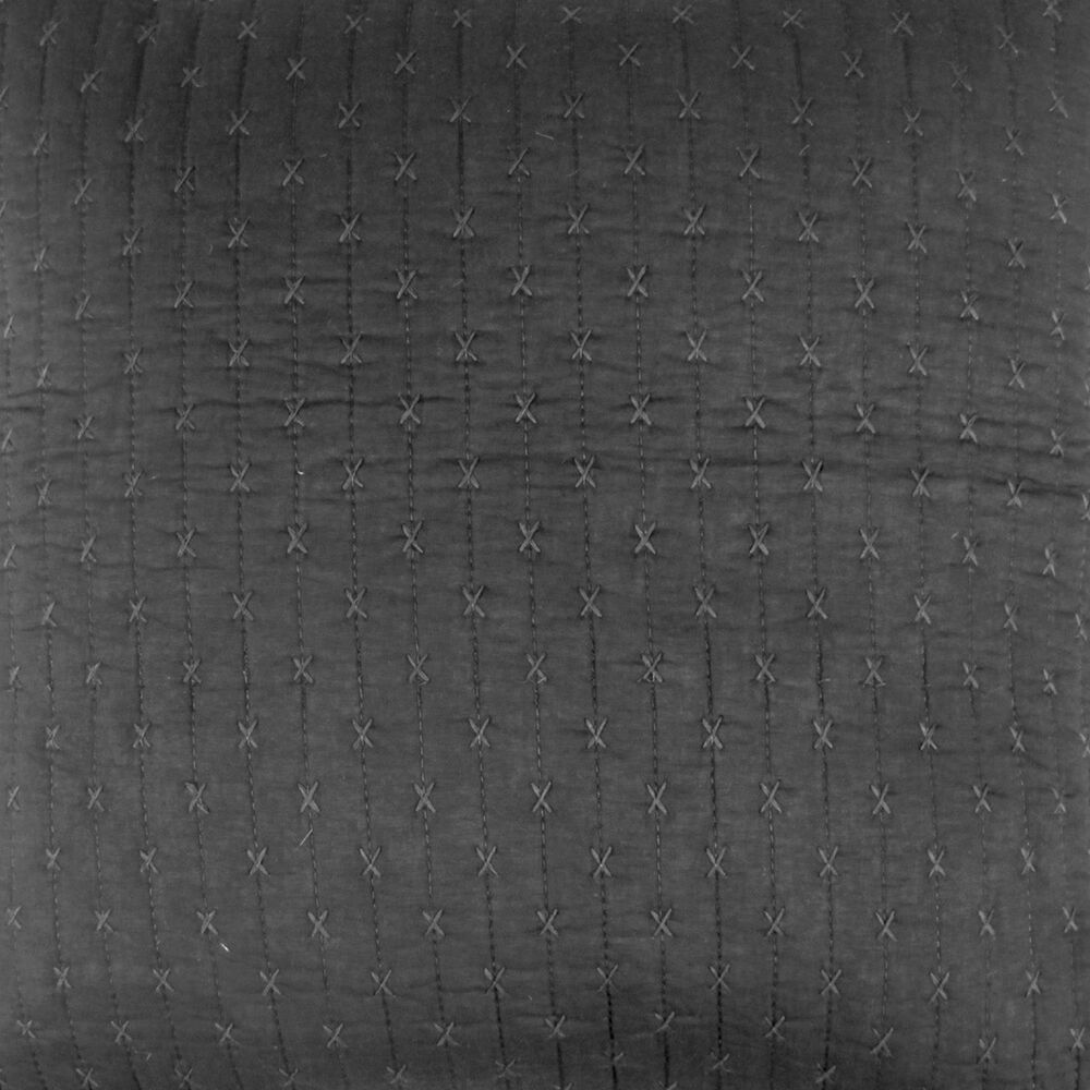 Levtex Cross Stitch 18&quot; x 18&quot; Throw Pillow in Charcoal, , large