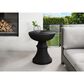Hearth and Haven Outdoor Round Side Table with Ribbed Texture in Black, , large