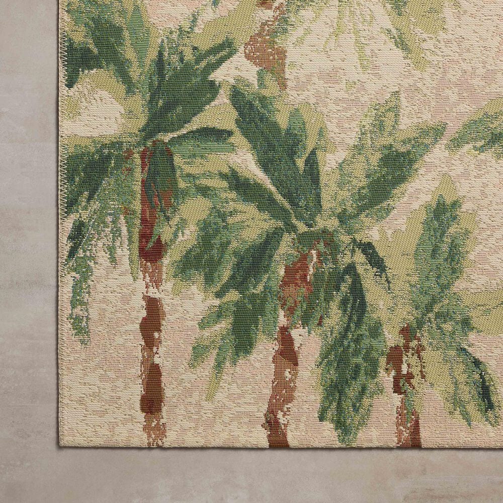 Loloi Botanical Clay and Green 6&#39;7&quot; x 9&#39;4&quot; Indoor/Outdoor Area Rug, , large