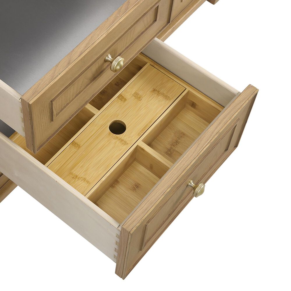 James Martin Vanities Lorelai 72" Double Bathroom Vanity in Light Natural Oak with 3 cm Eternal Jasmine Pearl Silestone Top, Rectangular Sinks and FreePower Wireless Charger, , large