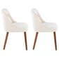 Lumisource Rina Side Chair with Cream Cushion in Walnut (Set of 2), , large